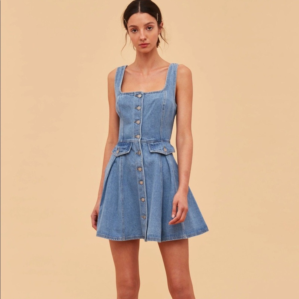 Cmeo Collective Peripheral Denim Skater Dress